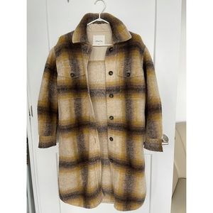Aritzia Wilfred Long Ganna Plaid Jacket